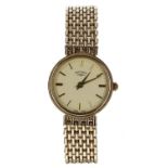 Rotary 9ct lady's wristwatch, circular dial with applied baton markers and minute markers, gilt