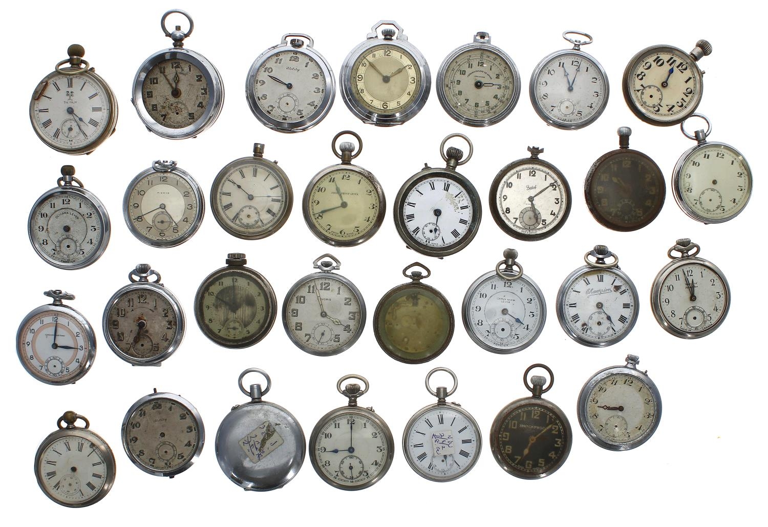 Quantity of chrome cased pocket watches for repair/spares (30 approx)