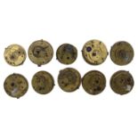 Ten fusee verge pocket watch movements for repair (10)