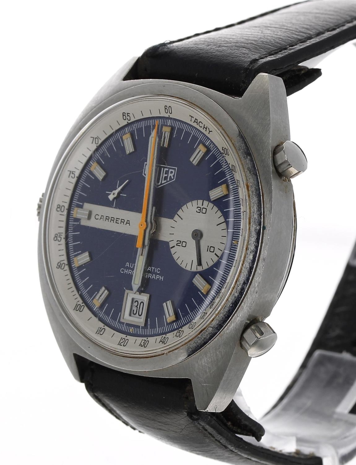 Heuer Carrera Chronograph automatic stainless steel gentleman's wristwatch, reference 1553 N, serial - Image 2 of 6