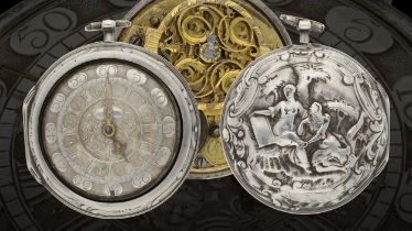 Charles Cabrier, London - 18th century silver pair case verge pocket watch, signed fusee movement,