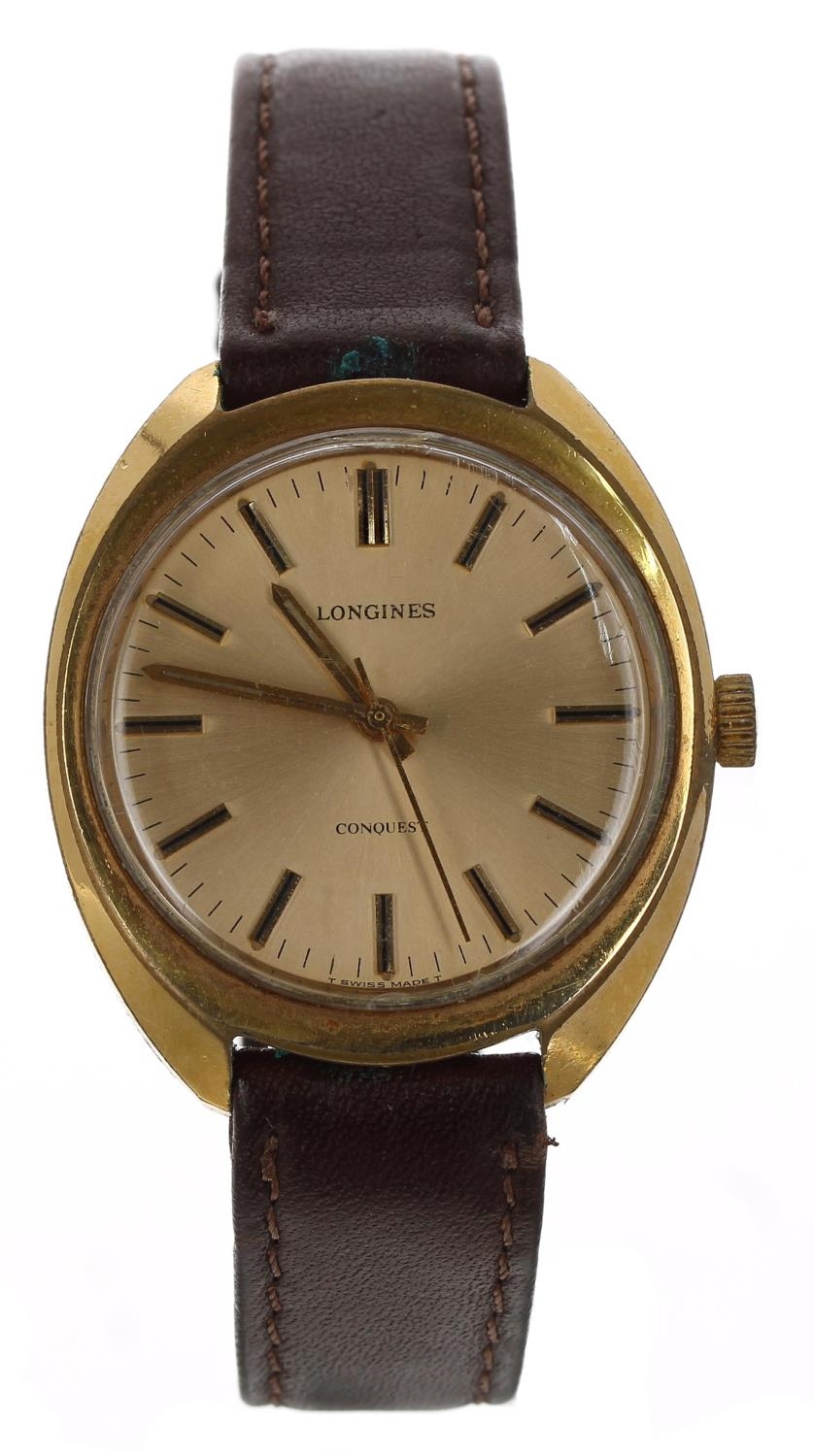 Longines Conquest gold plated and stainless steel gentleman's wristwatch, reference no. 1500 2,