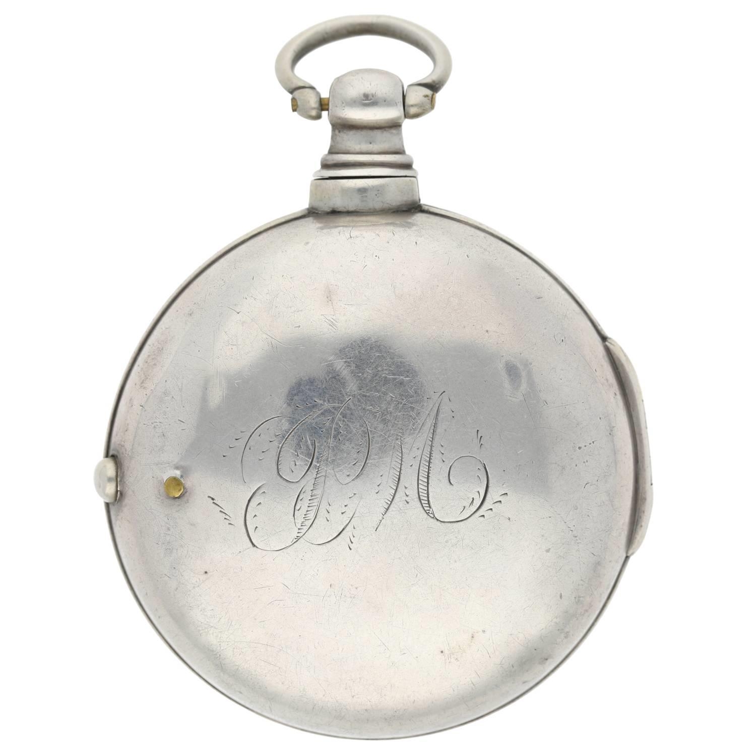 Masonic Interest - late George III silver pair cased verge pocket watch, Birmingham 1815, unsigned - Image 8 of 10