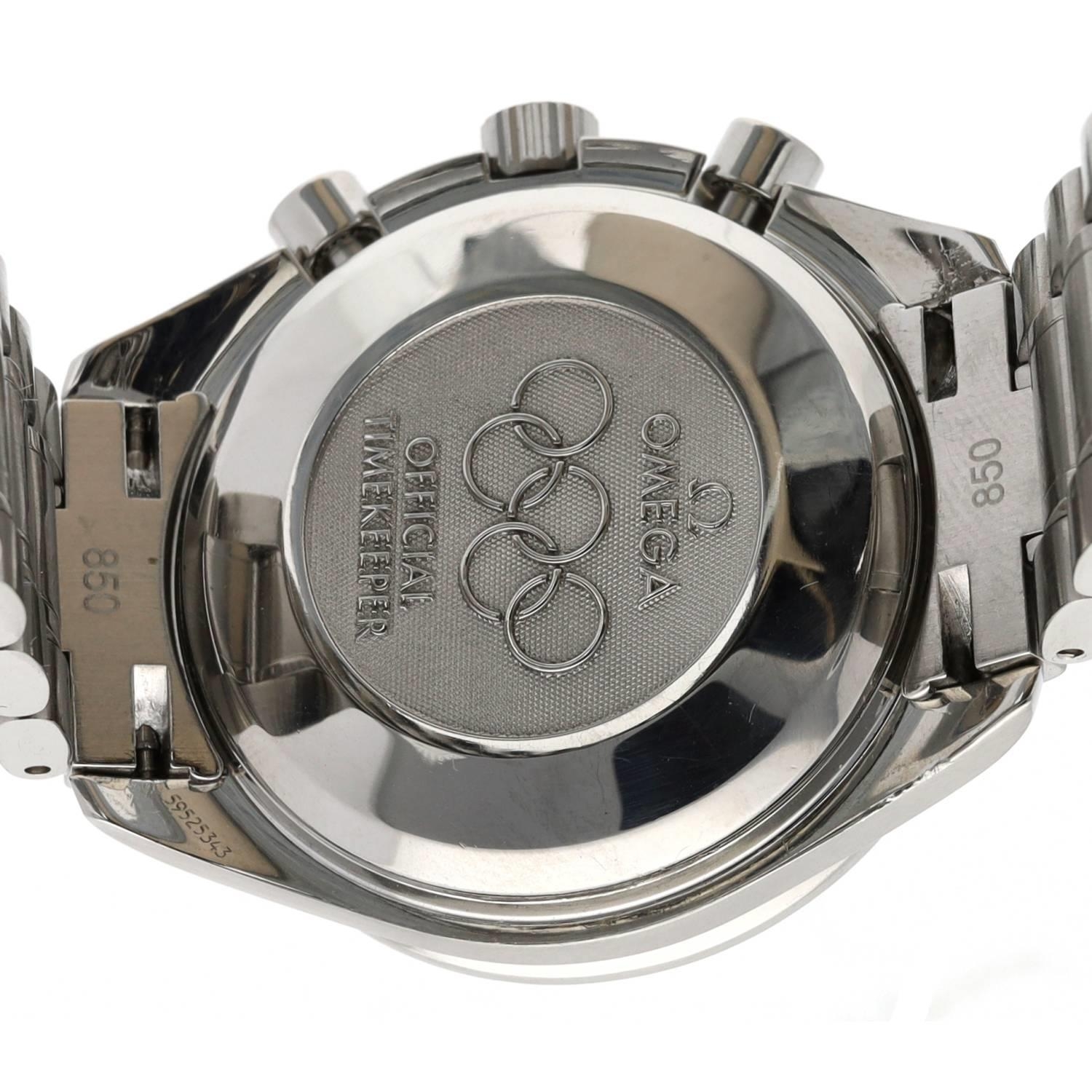 Omega Speedmaster Olympic Edition Chronograph automatic stainless steel gentleman's wristwatch, - Bild 4 aus 5
