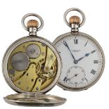 J.W. Benson, London - silver lever pocket watch, Birmingham 1909, signed 15 jewel movement, hinged