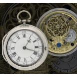 William Presbury, Coventry - English 18th century silver pair cased verge pocket watch, London 1763,