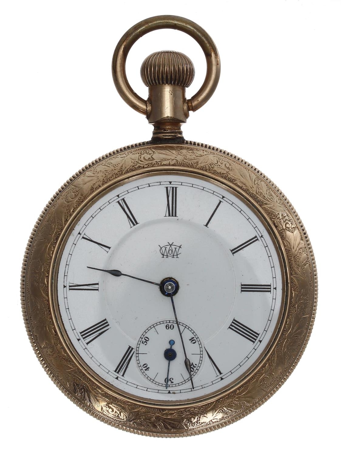 Waterbury Watch Co. Addison Series K duplex gold plated pocket watch, signed movement, signed