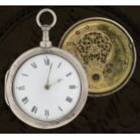 Mw Norman, Sherbourne - George III silver pair cased verge pocket watch, London 1809, signed fusee