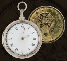 Mw Norman, Sherbourne - George III silver pair cased verge pocket watch, London 1809, signed fusee