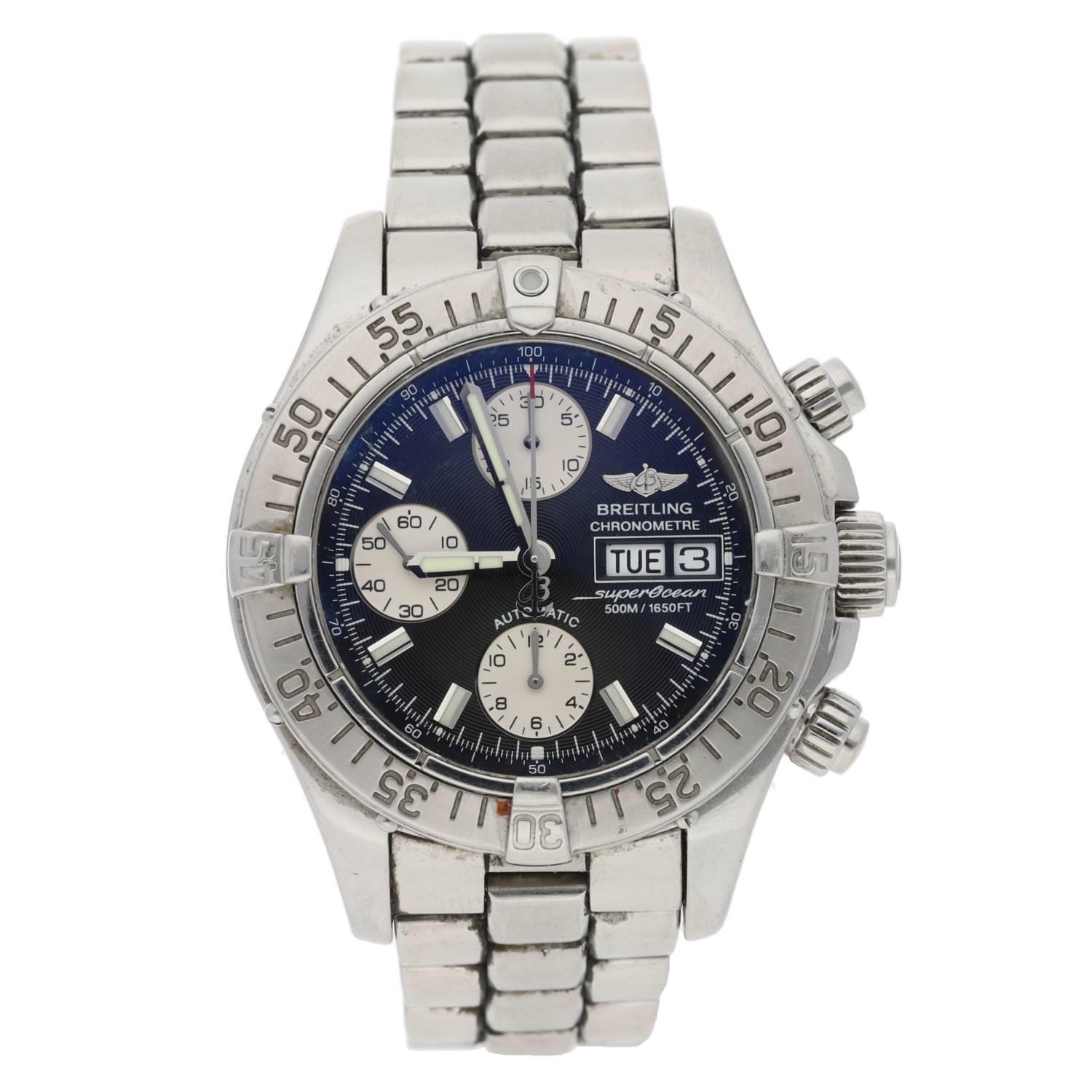Breitling SuperOcean Chronometre Chronograph automatic stainless steel gentleman's wristwatch,