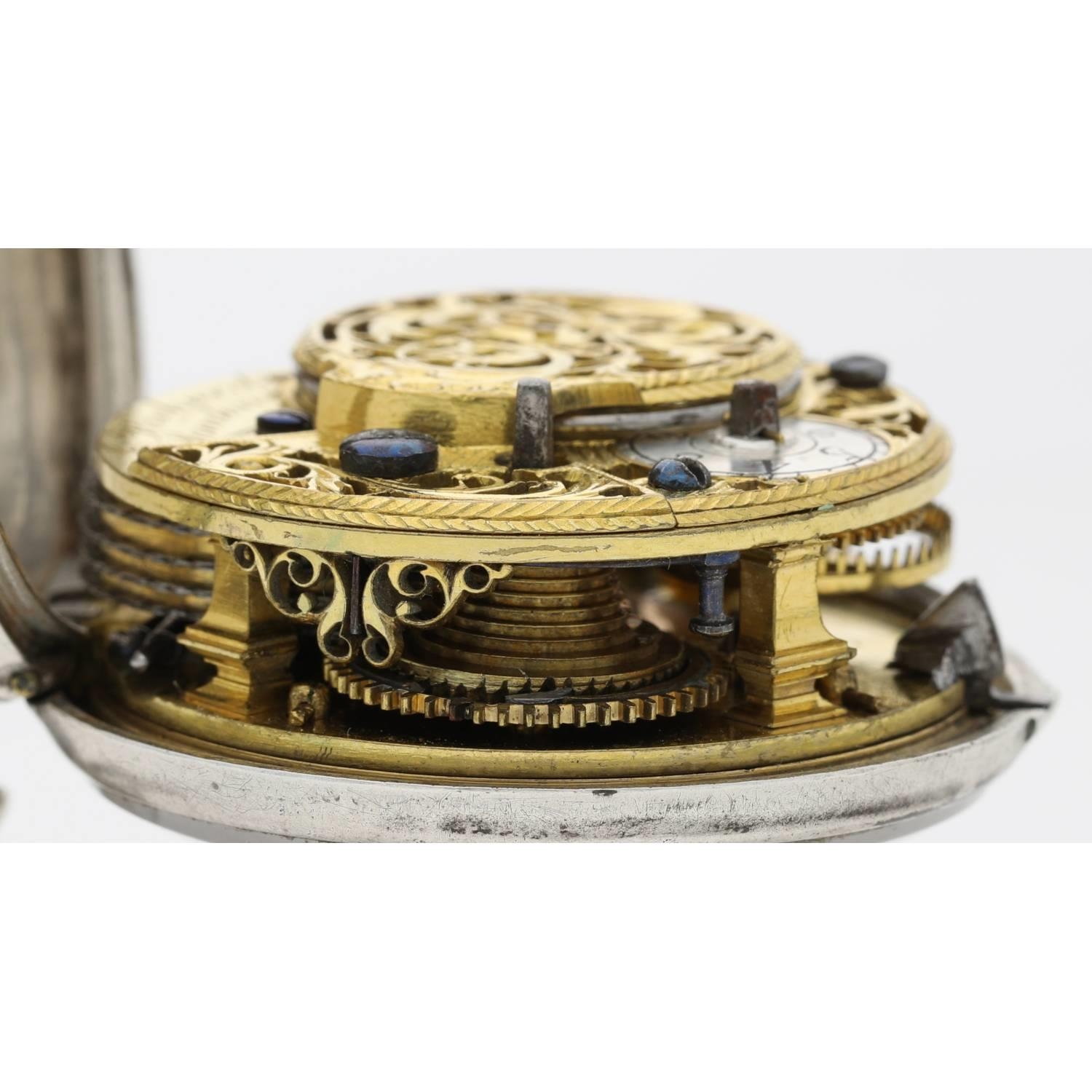 J. Richards, London - English George III silver pair cased verge pocket watch, London 1772, signed - Image 5 of 10