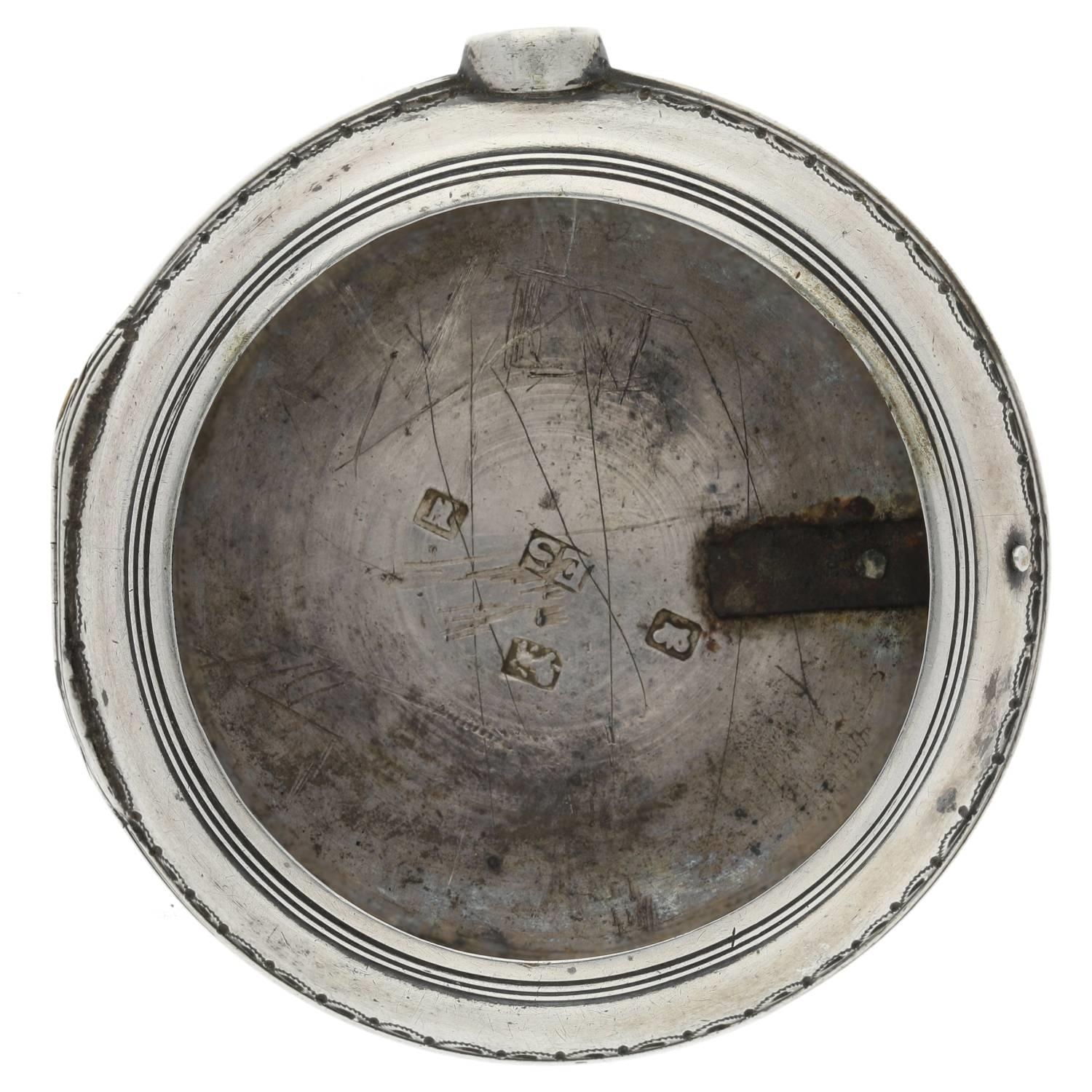 Tomson, London - English 18th century silver pair cased verge pocket watch, signed fusee movement, - Image 7 of 7