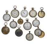 Thirteen gold plated pocket watches for repair/spares (13)