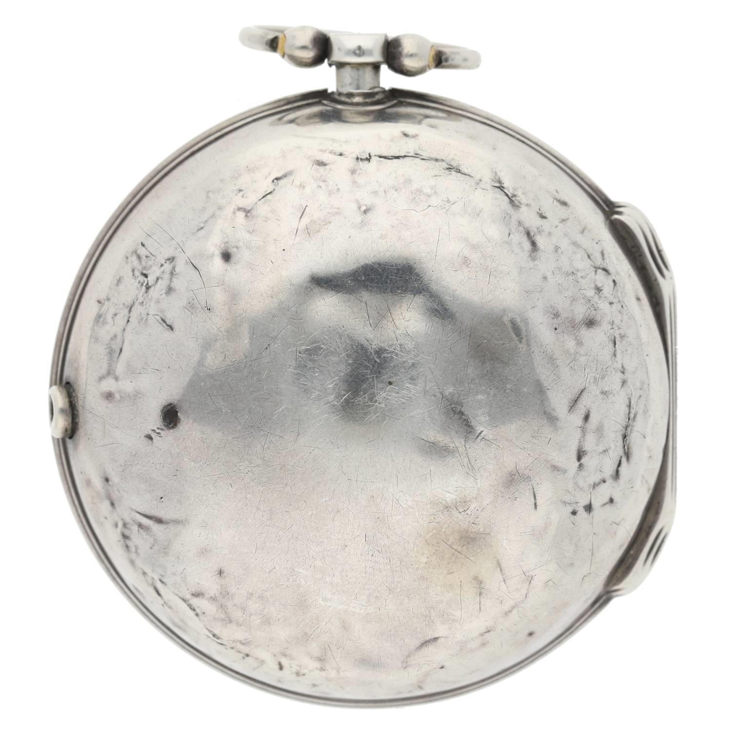 John Wilter, London - English 18th century silver pair cased verge calendar pocket watch, the - Image 9 of 11