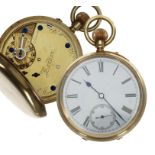 J.J Stockwell, London - Victorian 18ct lever pocket watch, London 1894, free sprung gilt frosted