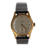 Smiths De Luxe gold plated and stainless steel gentleman's wristwatch, circular silvered dial with