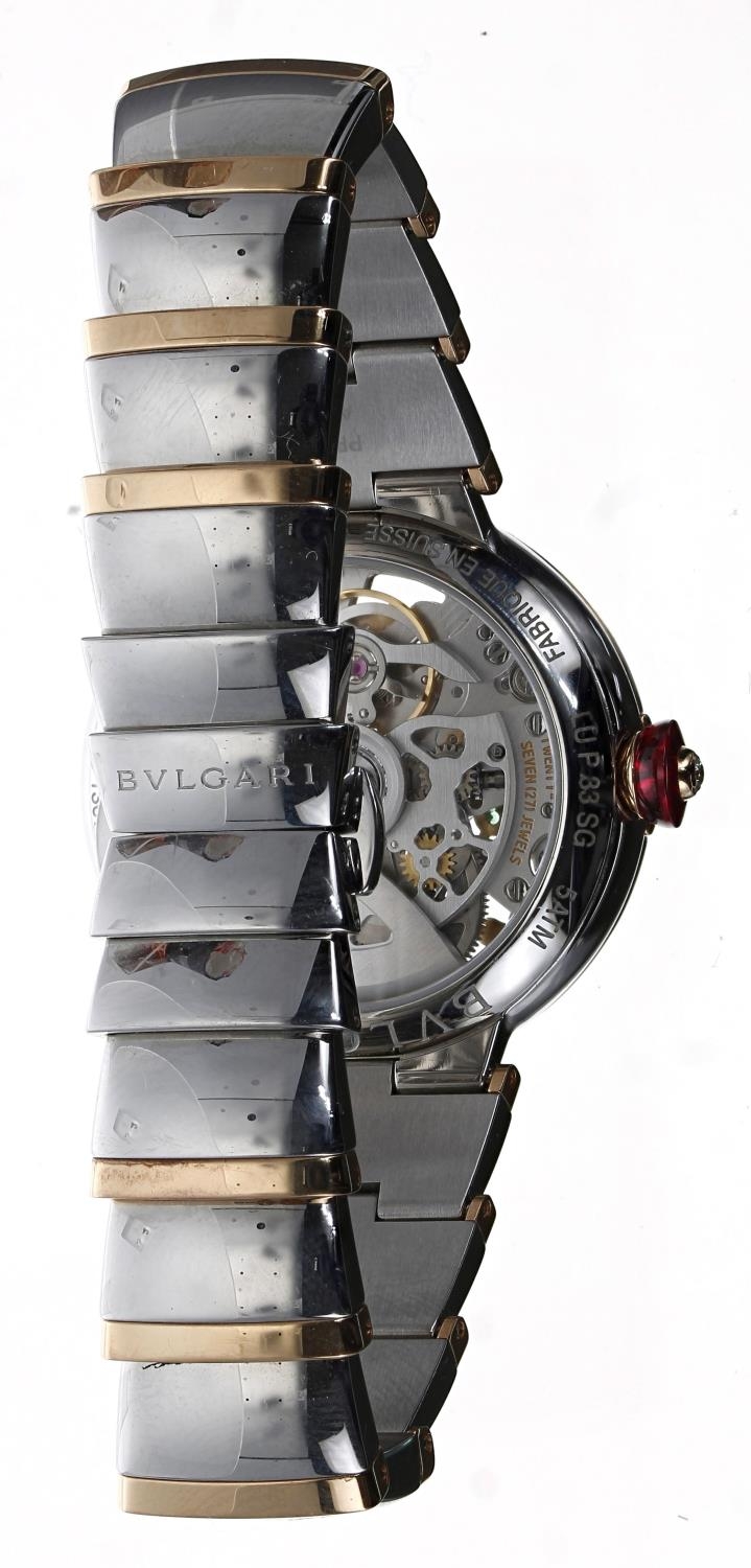 Bvlgari Lvcea Skeleton automatic 18ct rose gold and stainless steel lady's wristwatch, reference no. - Bild 5 aus 6