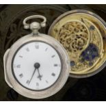 D. Edmonds, Liverpool - English George III silver pair cased verge pocket watch, London 1778, signed