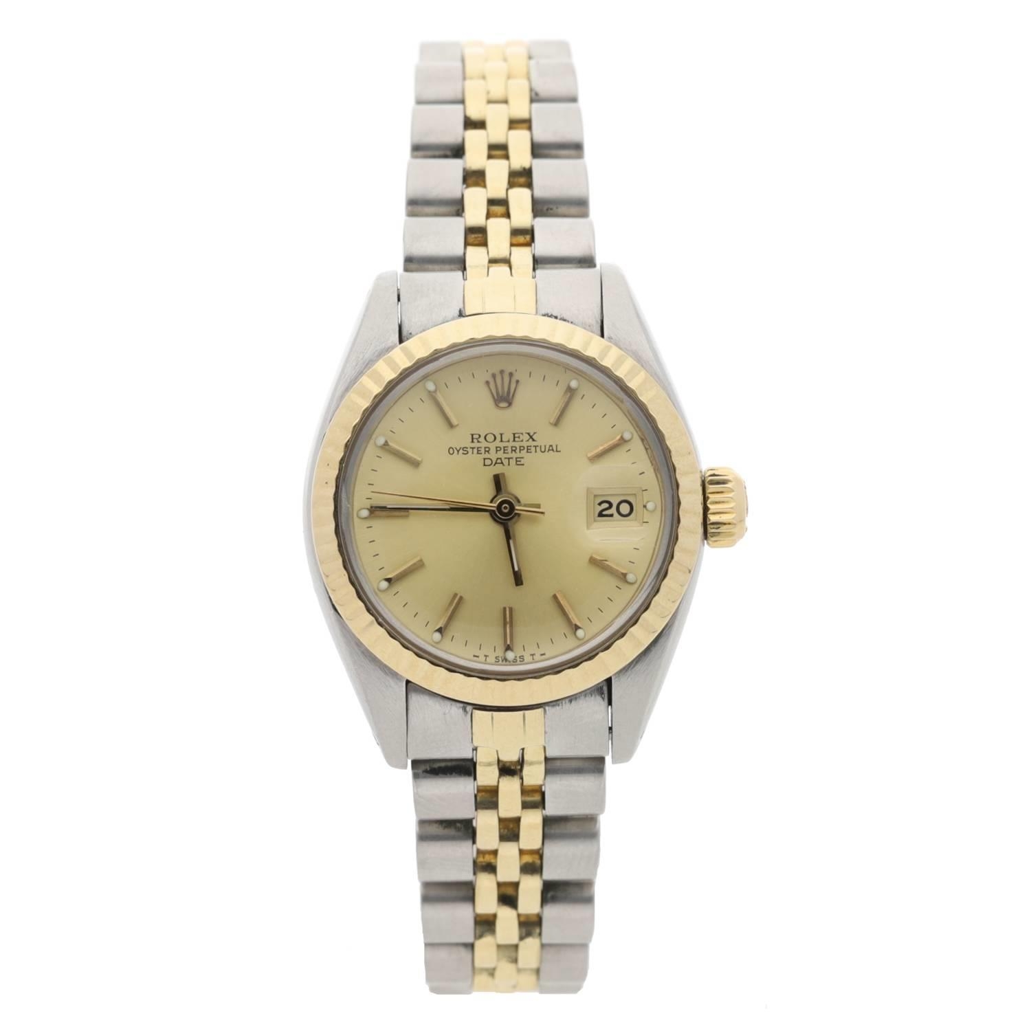 Rolex Oyster Perpetual Datejust gold and stainless steel lady's wristwatch, reference no. 6917,