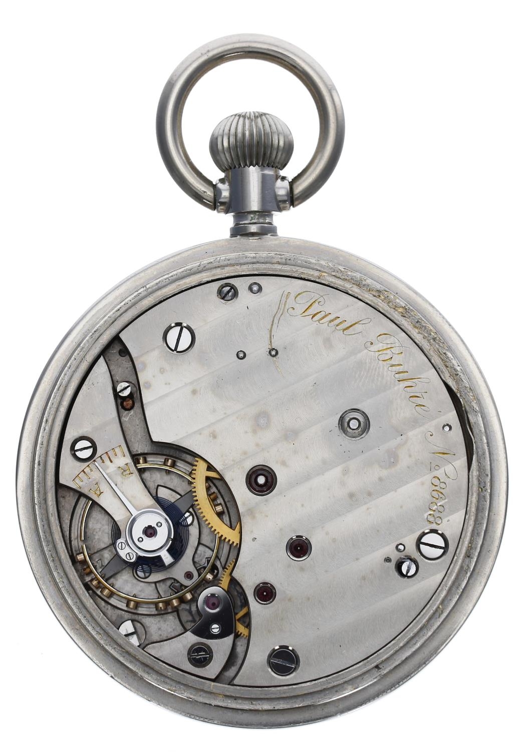 Paul Buhre - nickel cased lever deck watch, signed three quarter plate movement, no. 8688, with - Bild 3 aus 4