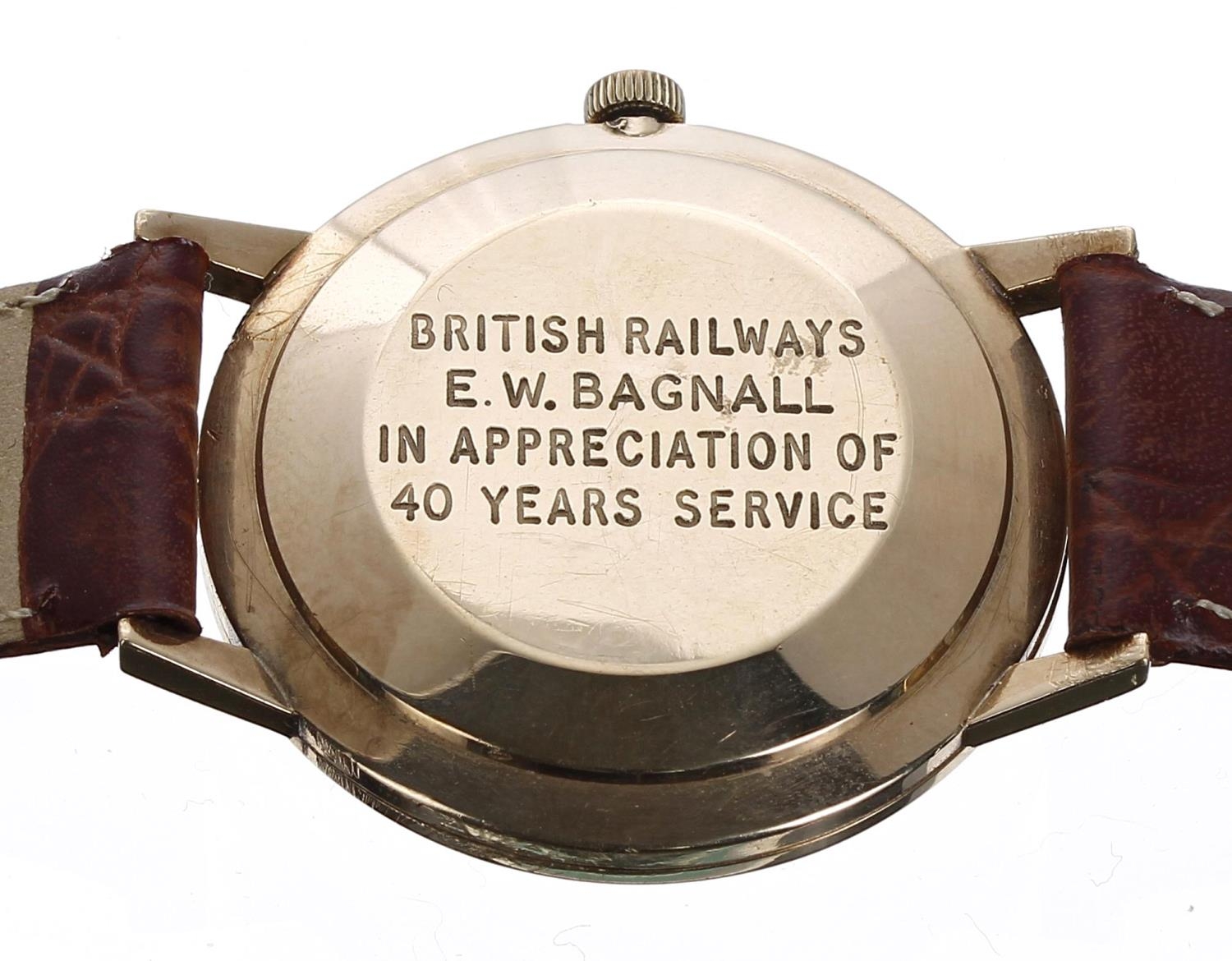 British Railways - Smiths Astral 9ct gentleman's wristwatch, London 1970, circular silvered dial - Image 2 of 2