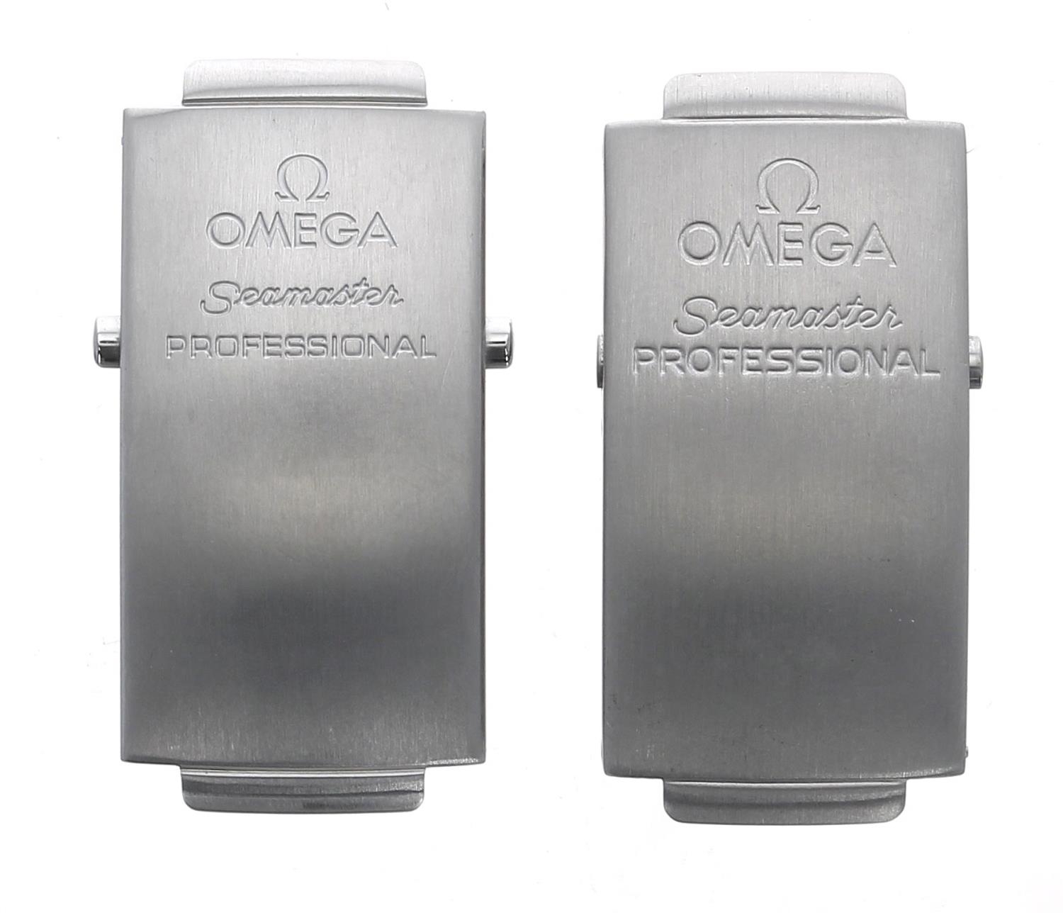 Omega - Two Omega Seamaster Professional stainless steel bracelet clasps, reference. 1503/825 (2)