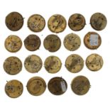 Nineteen small fusee lever pocket watch movements (19)