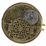 John Faver, London - English 18th century verge pocket watch movement, signed fusee movement, with