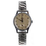 Smiths Astral nickel/chrome and stainless steel gentleman's wristwatch, circular silvered dial