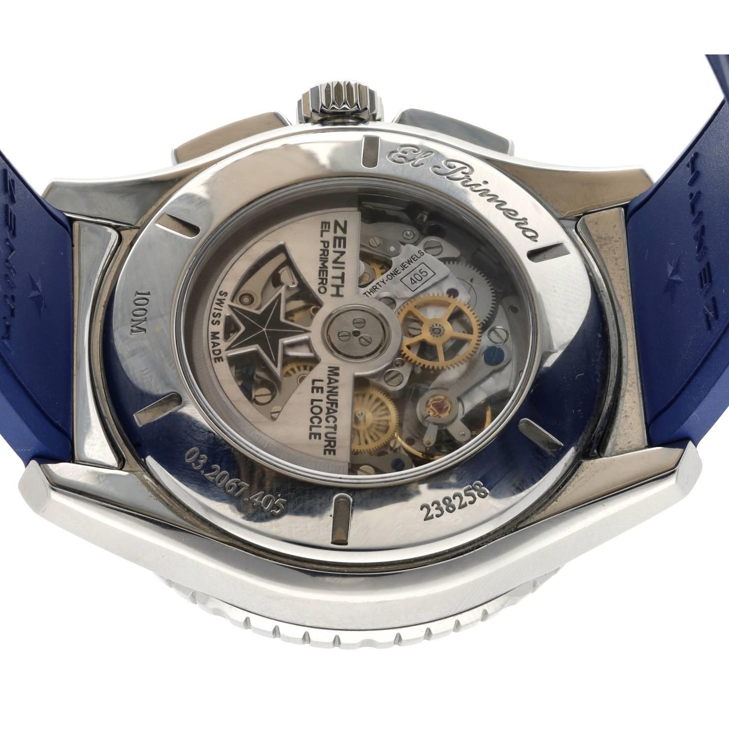 Fine Zenith El Primero Stratos Flyback automatic chronograph stainless steel gentleman's wristwatch, - Image 4 of 4