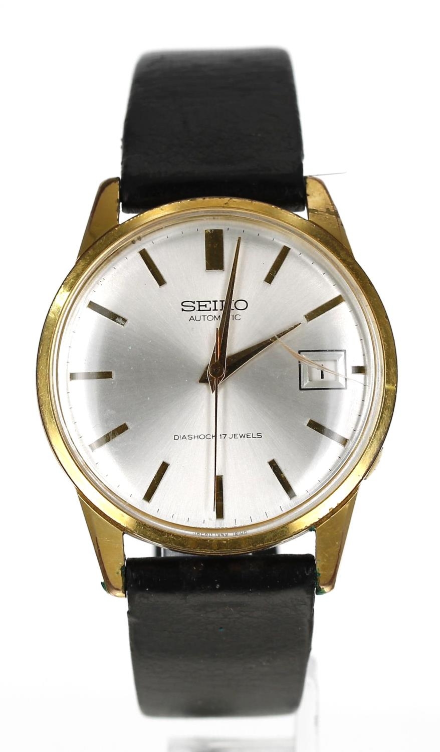 Seiko automatic gold plated and stainless steel gentleman's wristwatch, reference no. 7625-1990,