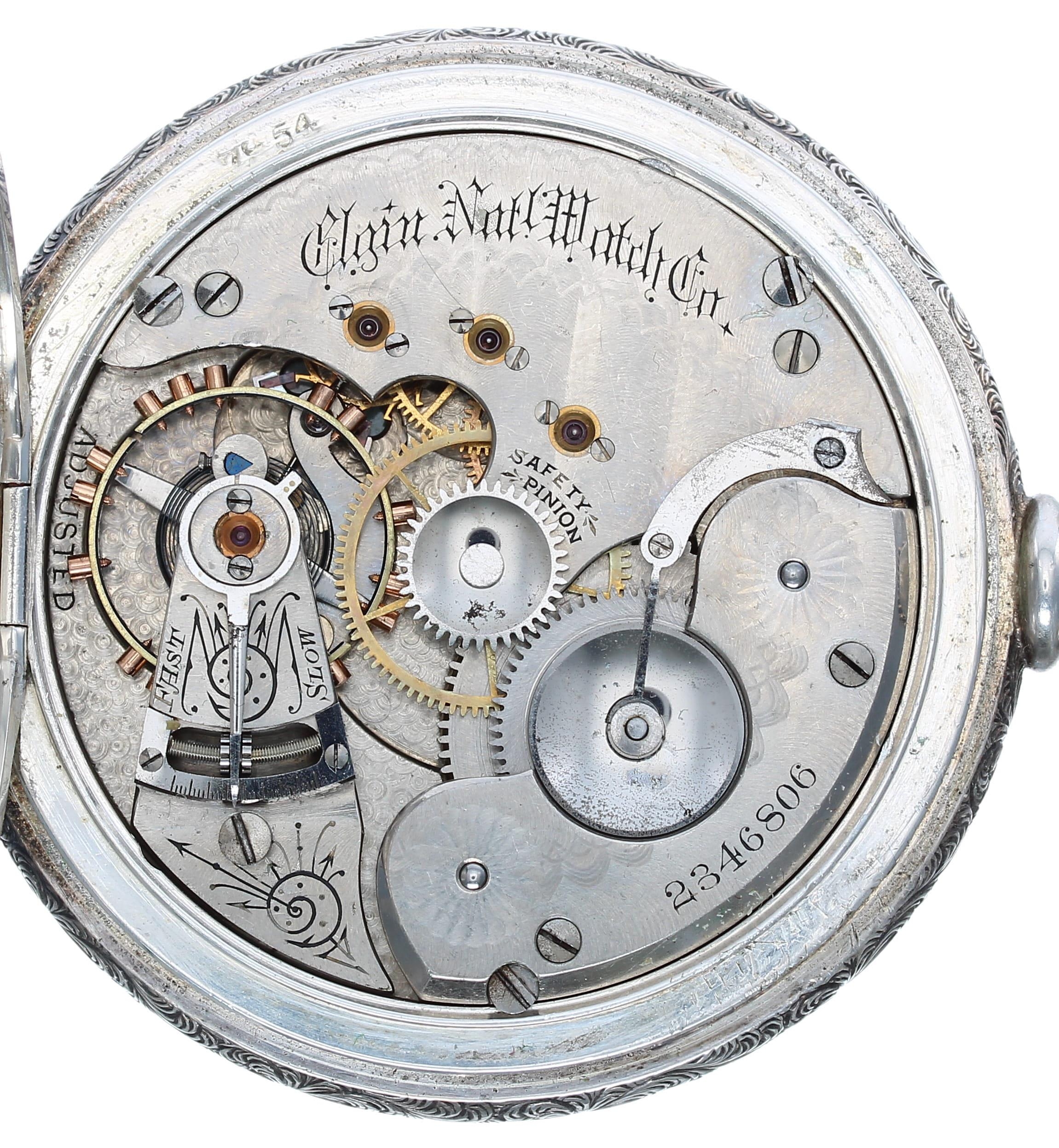 Elgin National Watch Co. lever set hunter pocket watch, circa 1886, signed movement, no. 2346806, - Image 3 of 5