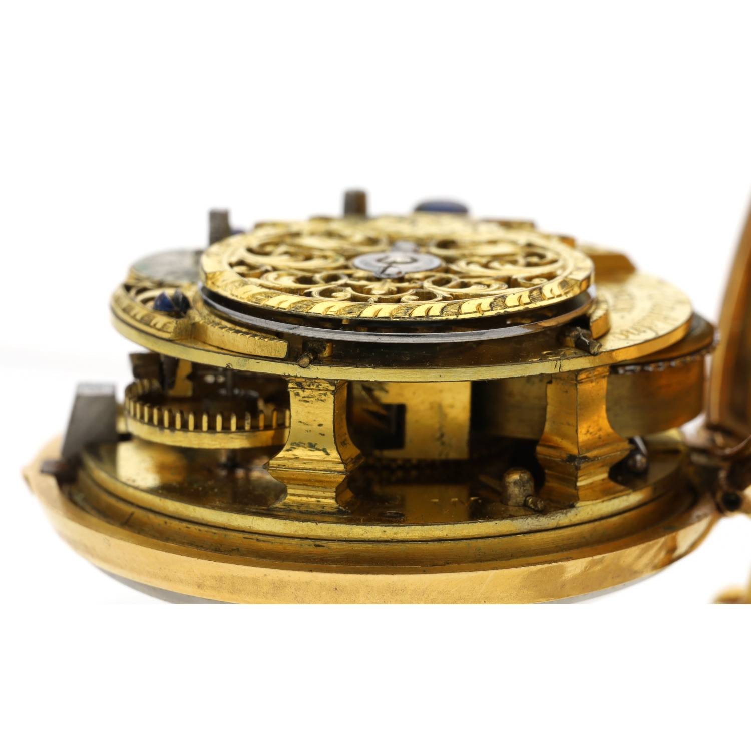 Thomas Eastland, London - Fine English mid-18th century gold verge repoussé pair cased pocket watch, - Image 8 of 9