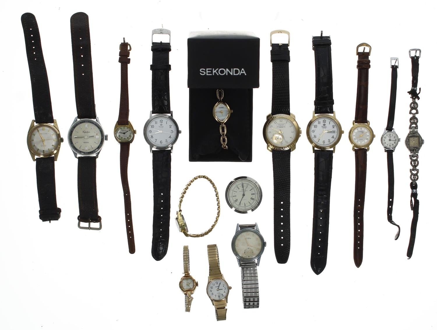 Quantity of ladies and gentleman's wristwatches to include Sekonda, Rotary, Royal London, Trafalgar,