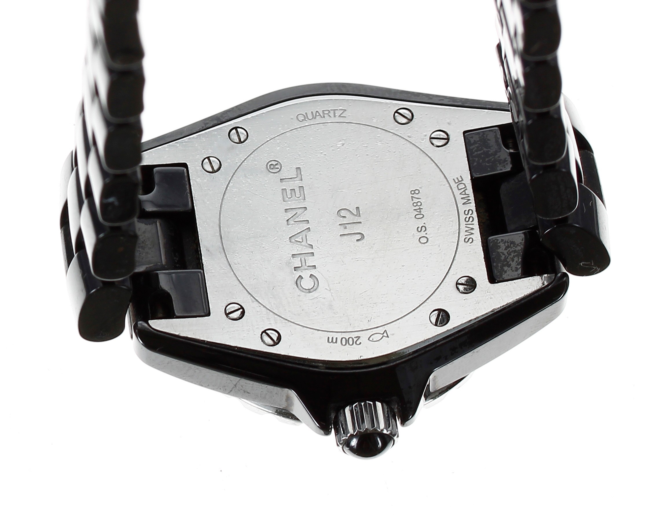 Chanel J12 black ceramic lady's wristwatch, serial no. O.S 04xxx, circa 2012, rotating bezel, the - Image 2 of 3