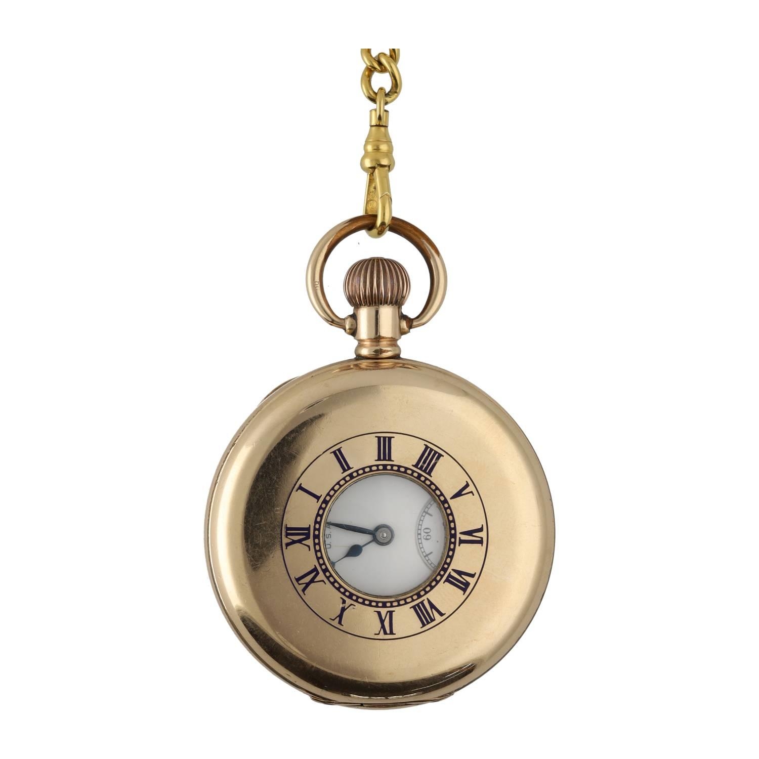 American Waltham gold plated half hunter lever pocket watch, circa 1908, serial no. 1749278, - Image 3 of 5