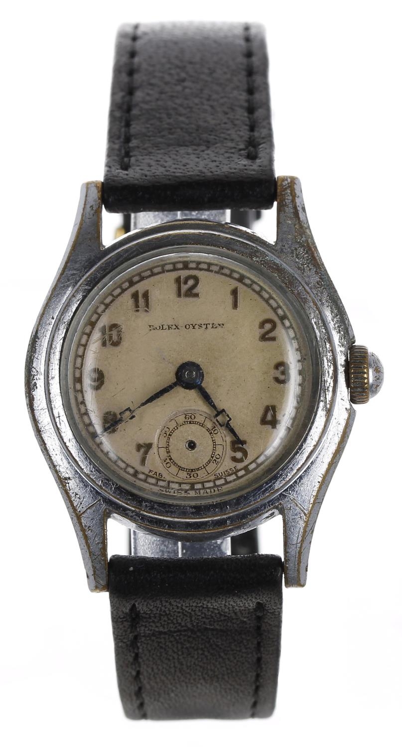 Rolex Oyster mid-size nickel and stainless steel wristwatch, case no. 35544, circa 1930s, circular