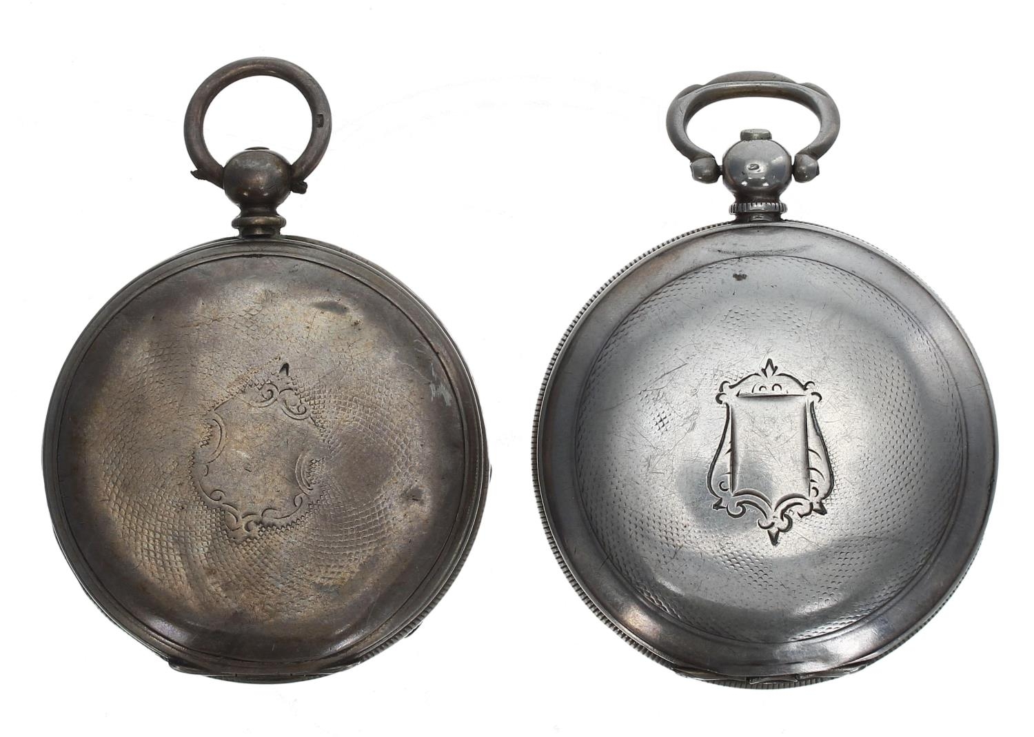 Turkish Market silver (0.800) lever engine turned hunter pocket watch for repair, the half plate - Image 2 of 4