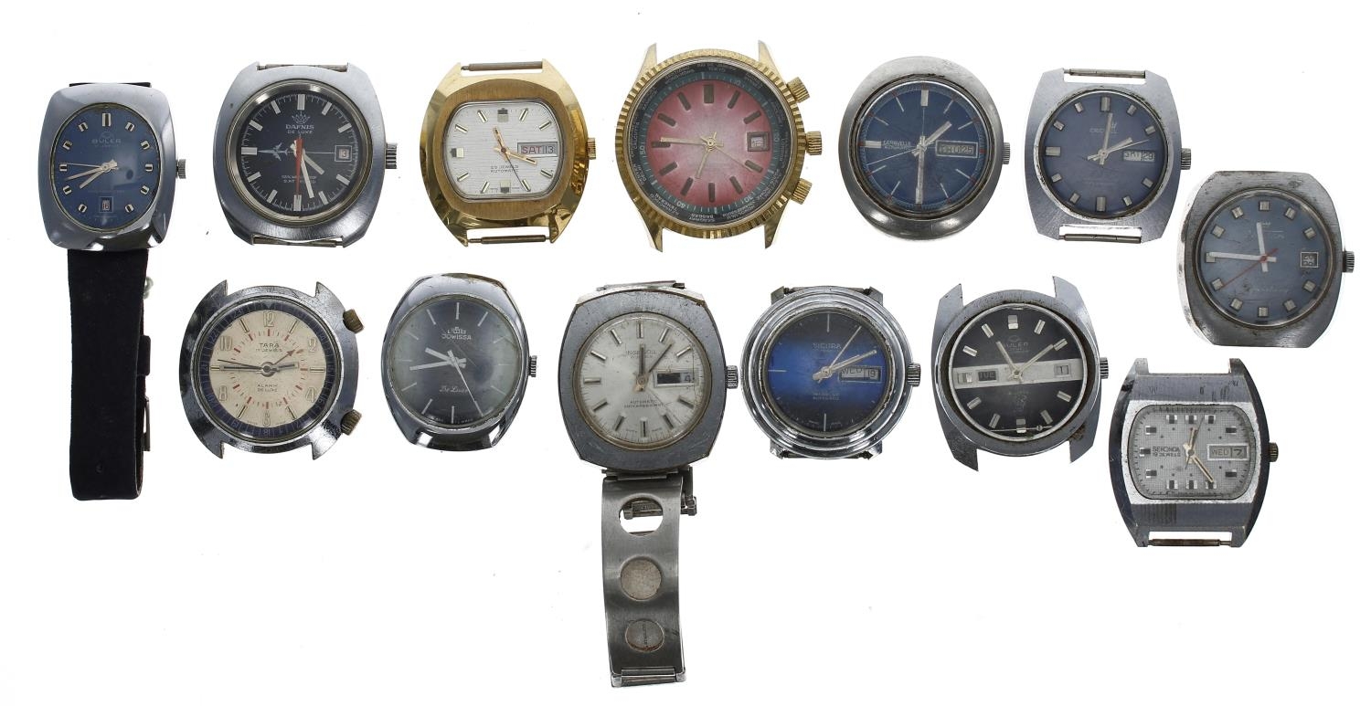 Collection of gentleman's wristwatches principally for repair to include Nelson, Cronel, Dafnis De