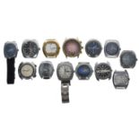 Collection of gentleman's wristwatches principally for repair to include Nelson, Cronel, Dafnis De
