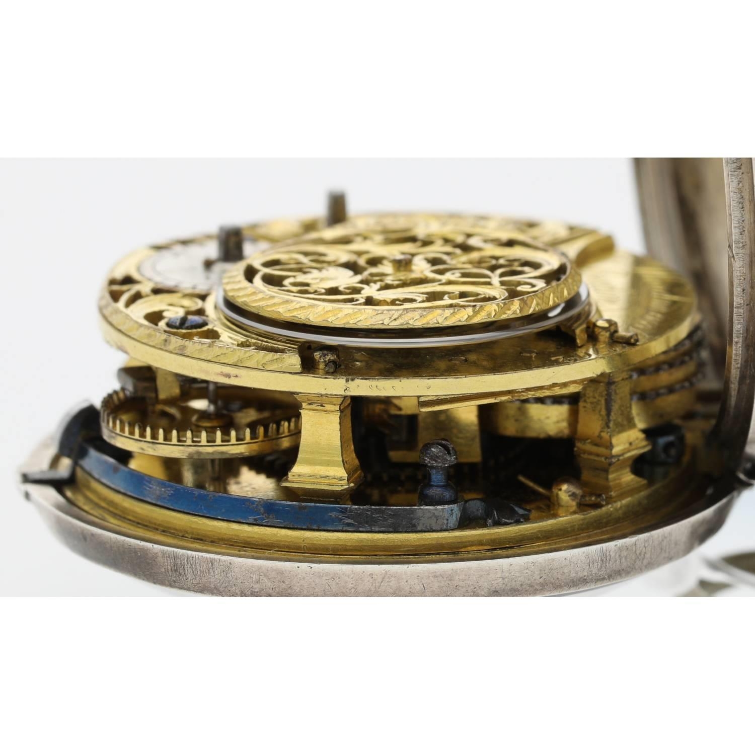 Jno Woodman, London - George III English silver pair cased verge pocket watch, London 1771, signed - Image 7 of 10