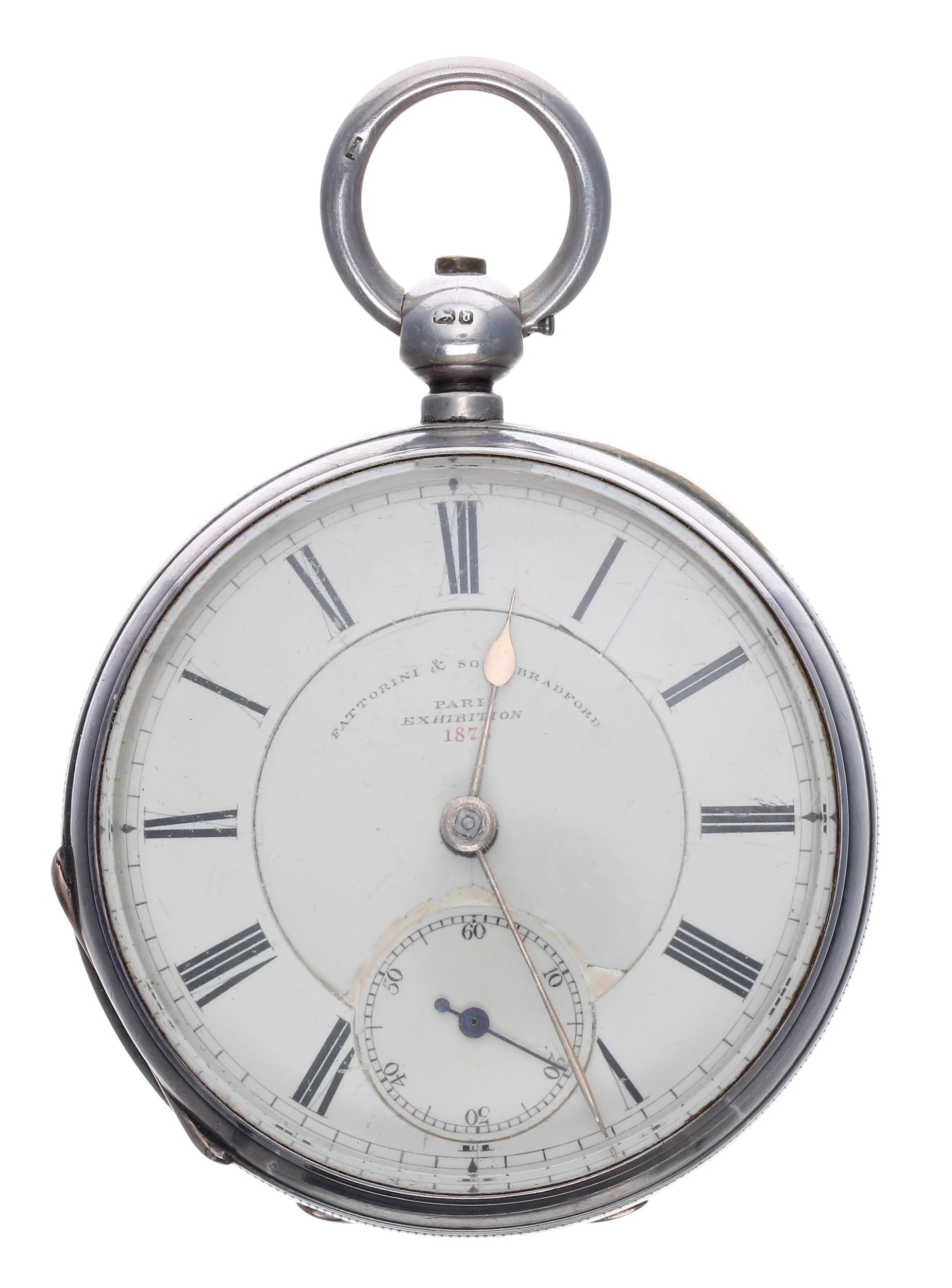 American Waltham 'Broadway' silver lever pocket watch, circa 1878, signed movement, no. 1195858, - Image 2 of 4