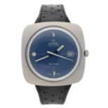 Omega Genéve automatic square cased gentleman's wristwatch, circular blued dial with quarter hour
