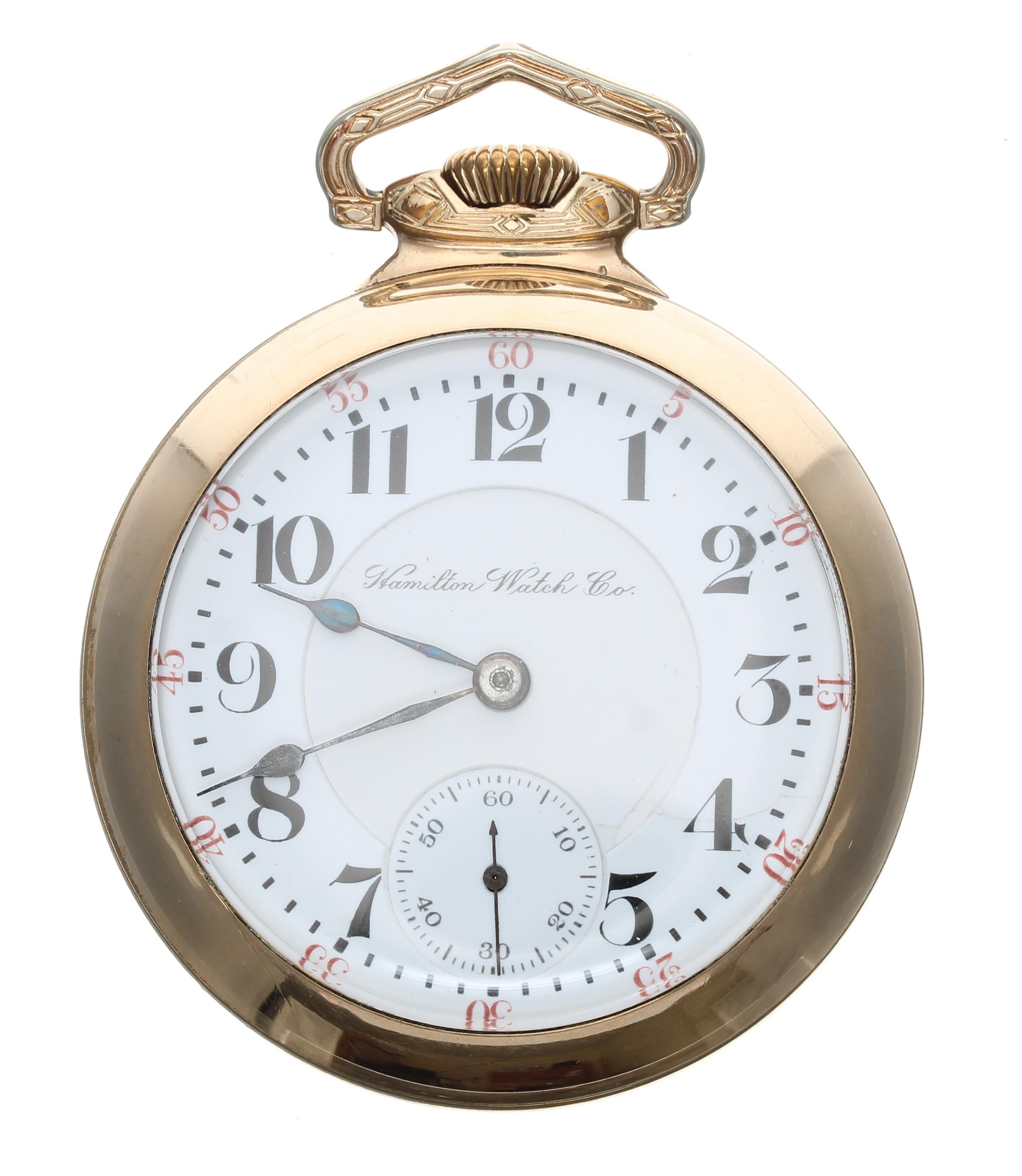 Hamilton Watch Co. gold plated lever set pocket watch, circa 1907, signed 940 21 jewel adjusted 5 - Bild 2 aus 4