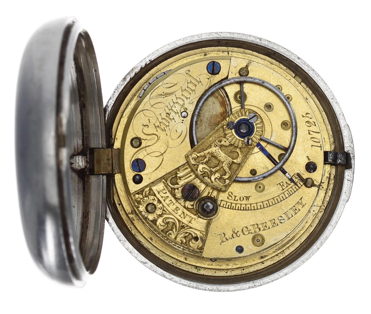 R&G Beesley, Liverpool - Victorian silver fusee lever pocket watch, Birmingham 1894, signed - Bild 3 aus 6