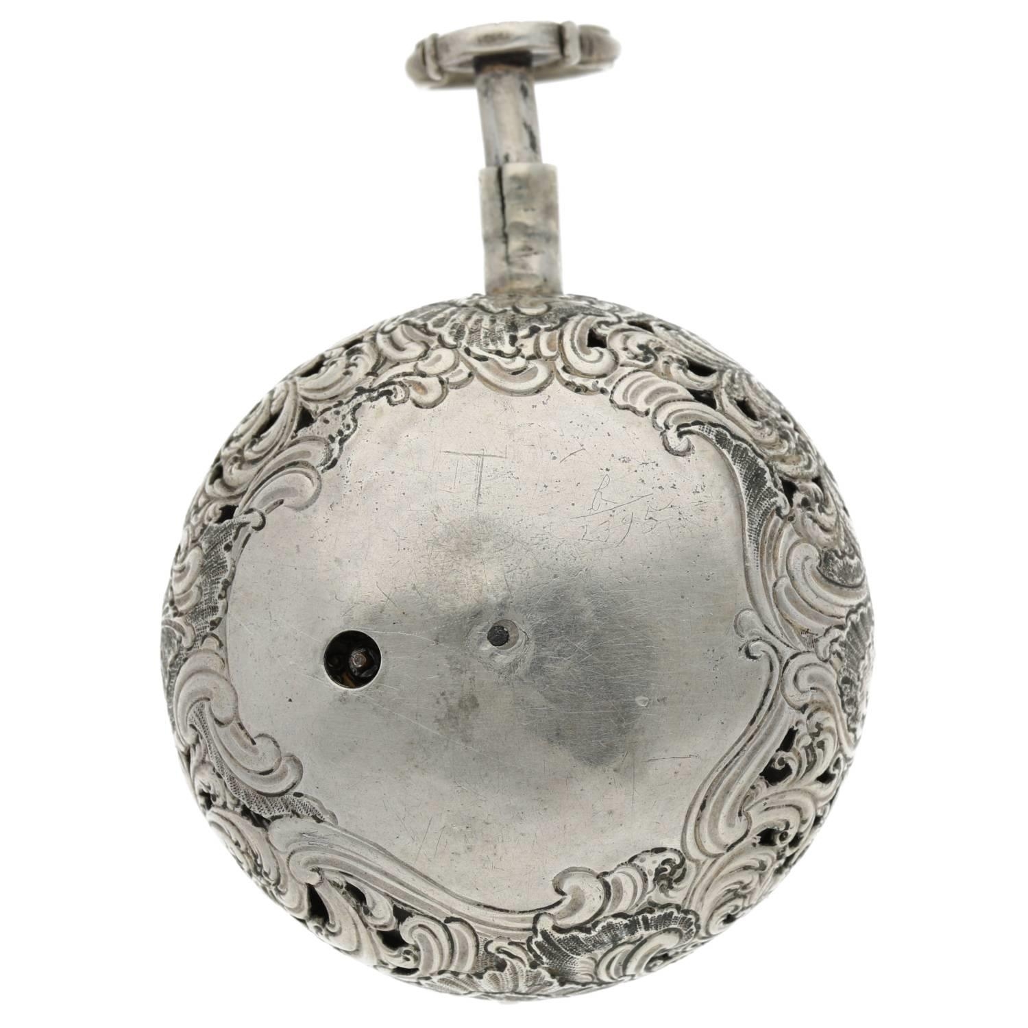 Cabrier, London - English 18th century silver and gilt metal quarter repeating pair case verge - Bild 4 aus 10