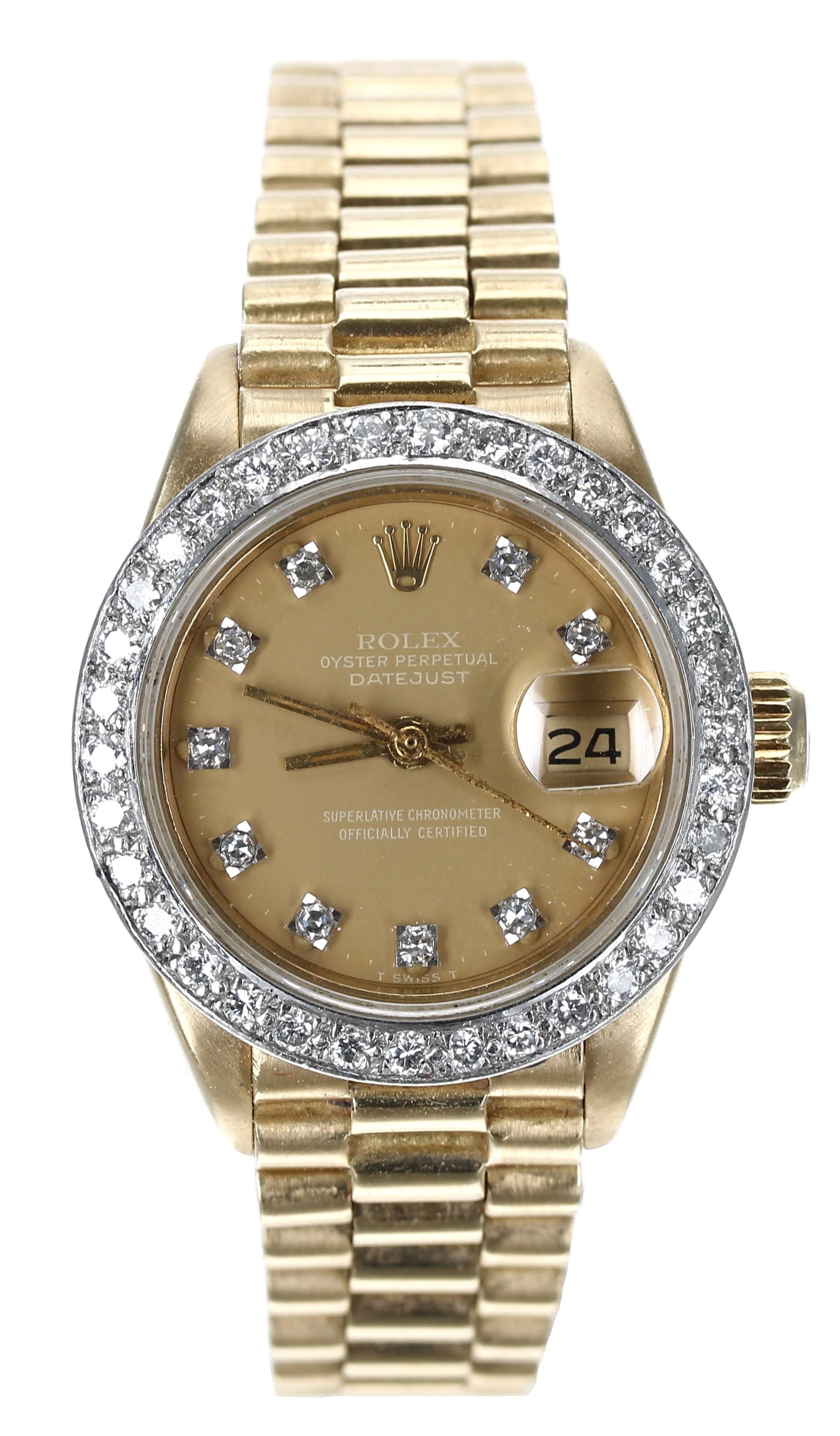 Rolex Oyster Perpetual Datejust 18ct diamond set lady's wristwatch, reference no. 6917, serial no. - Image 2 of 6