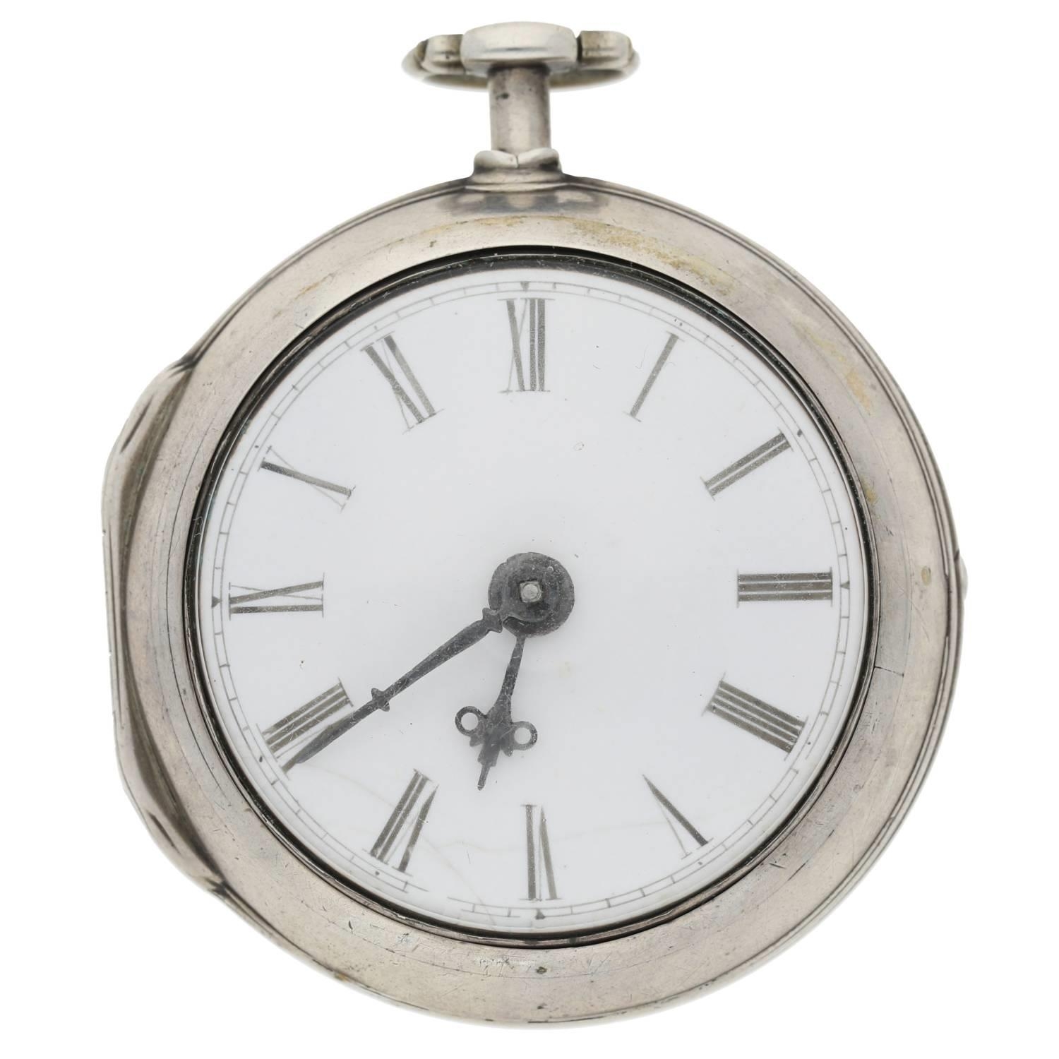 Thomas Hill, Fleet Street - George III silver pair cased verge pocket watch, London 1776, signed - Image 2 of 10