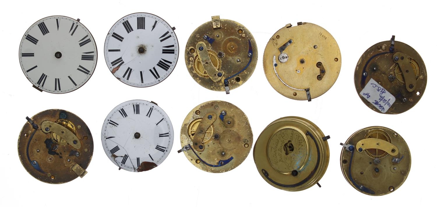 Ten fusee verge pocket watch movements for repair (10) - Image 2 of 2