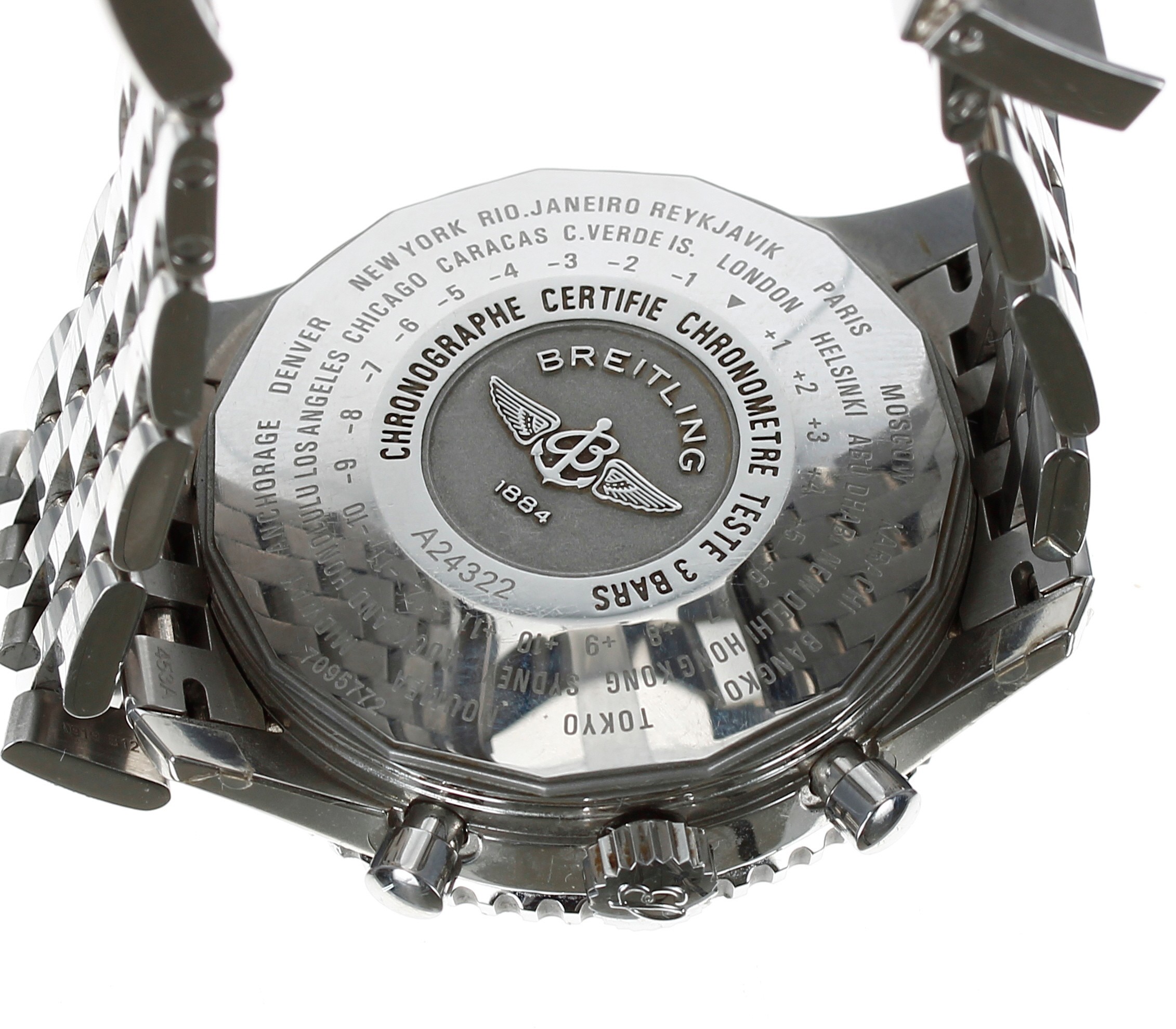 Breitling Navitimer Chronograph GMT 46 automatic stainless steel gentleman's wristwatch, reference - Image 4 of 4